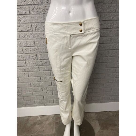 Michael Kors Ivory Snap Wide Leg Pant Size 6 - Picture 1 of 11